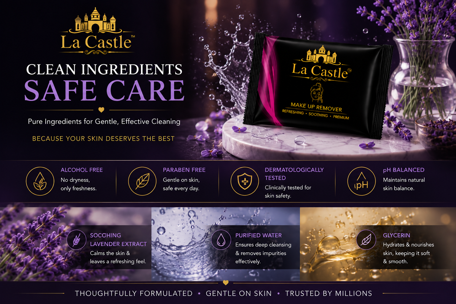 La Castle Makeup Remover Wipes 8